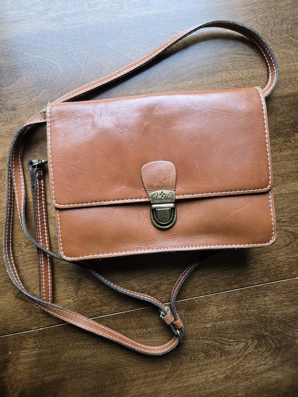 Patricia Nash Brown Leather Crossbody Bag Vintage Style Shoulder Purse
